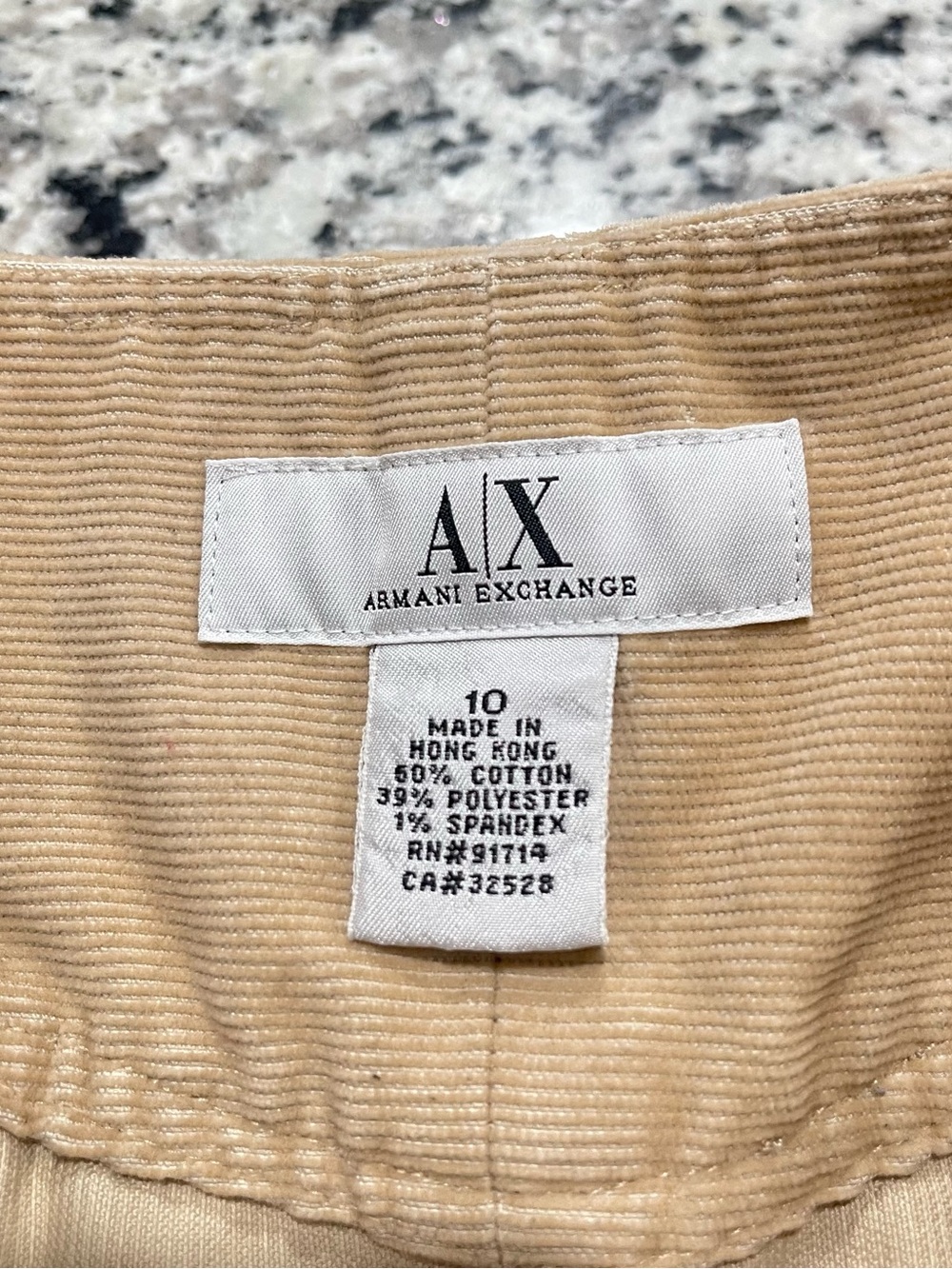 Armani Exchange Beige Corduroy Mini Skirt with Belt Detail | Size 10 - Picture 14 of 16